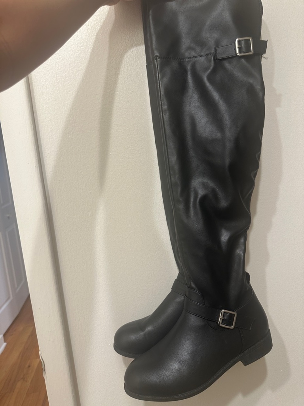 Discovery Black Over-the-Knee Buckle Riding Boots